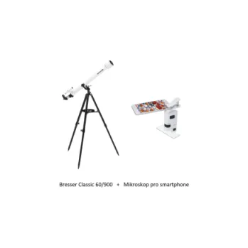 Bresser Classic 60/900 AZ+Mikroskop pro smartphone 40x-60x