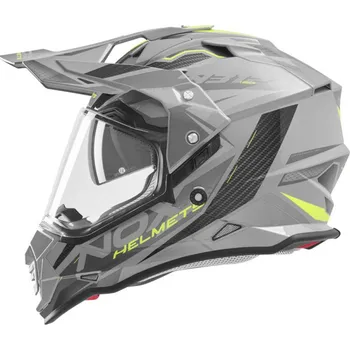 Helma na motorku Přilba N312 TRACK, NOX (šedá, žlutá fluo) 2026 (Velikost: S)