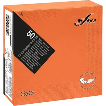 Papírový ubrousek Papírové ubrousky INFIBRA New Soft-touch 2vrstvy 33x33cm oranžová, 50ks