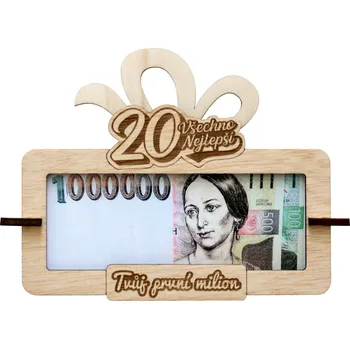 Žertovný předmět Tabulka na peníze Tvůj první milion k 20
