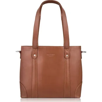 Kabelka Paolo Peruzzi Dámská kožená shopper přes rameno Peruzzi; koňak