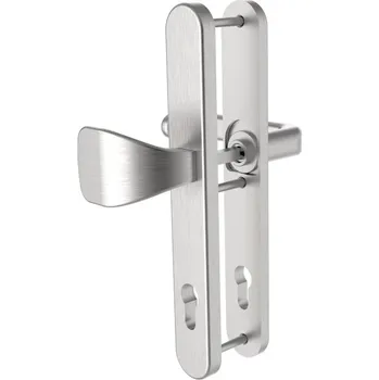 Dveřní kování Rostex 802 GRANDE levé 72 mm, Rozteč 72, Madlo hranaté, Nerez mat