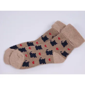 Dámské ponožky CNB BERLIN Termo ponožky DE 37825 teplé s vlnou béžové s kočkami velikosti ponožek: 23-25 (EUR vel. 35-38)