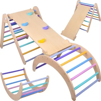 prolézačka JOKOMISIADA Dřevěná montessori domácí prolézačka 3v1 pro děti