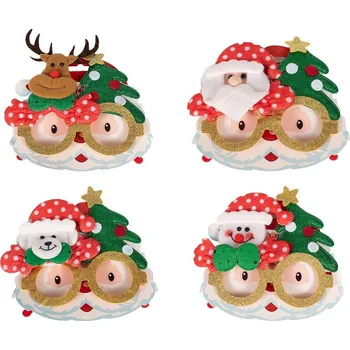 Vánoční dekorace Vánoční brýle s třpytkami 17x14 cm