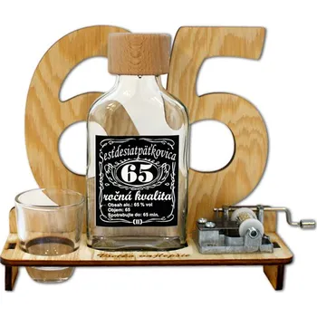 Žertovný předmět Značka na výročí 65 let s flašinetem SK