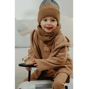 Čepice Dětská čepice s příměsí vlny Jamiks DIETER DIETER.NAK.gl.JZH140 hnědá 88X, vel. 50