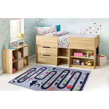 Koberec Dětský kusový koberec BAMBINO - cestičky ve městě - šedý Rozměr koberce: 80x150 cm