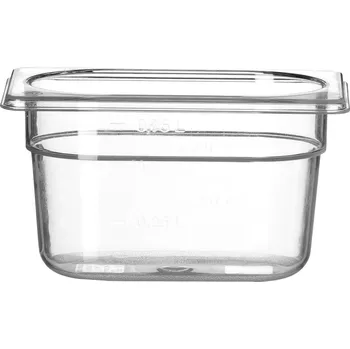Dóza na potraviny Kontejner GN 1/9 polykarbonát, HENDI, Profi Line, GN 1/9, 1L, Průhledná, 176x108x(H)100mm