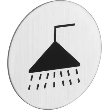 Dveřní kování Rostex Znak rozlišovací kruhový - sprcha - Nerez mat,