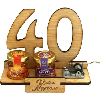 Dárkový stojan 40 let s flašinetem SK