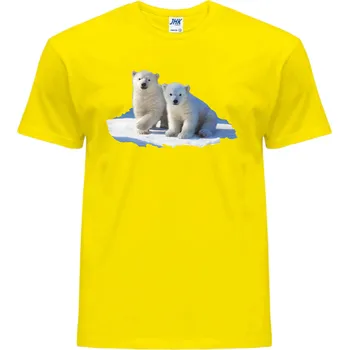 Pánské tričko tricko_potisk_ledni_medvedi Barva: Yellow - žlutá, velikost: XS
