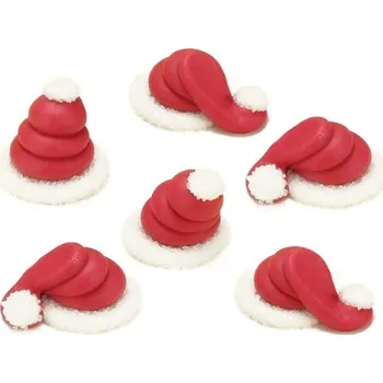 Čokoláda Santa čepice - cukrová dekorace, 6 ks.