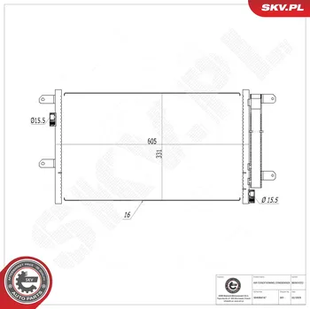 Ventilátor topení a klimatizace Kondenzátor klimatizace ESEN SKV 86SKV222