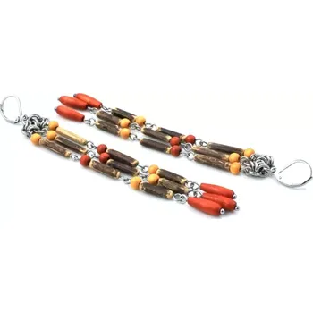 Náušnice Dlouhé visací náušnice přírodní