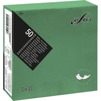 Papírový ubrousek Papírové ubrousky INFIBRA New Soft-touch 2vrstvy 33x33cm zelená, 50ks
