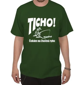 Pánské tričko Tričko Ticho! Čekám na životní rybu SK - L