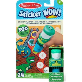 samolepka MELISSA & DOUG Sticker WOW! Obrázková knížka s razítkovačem - Dinosaurus
