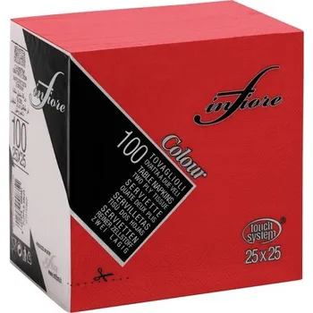 Papírový ubrousek Papírové ubrousky INFIBRA 2vrstvy 25x25cm červená, 100ks