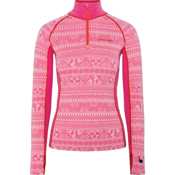 Dámské tričko Dámské Merino Triko Kari Traa Tale Half Zip Bright Pink 623923 25/26 M