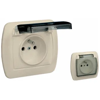 Elektrická zásuvka Kontakt-Simon Jednopólová zásuvka s krytím IP44 béžová - AGZ1BE/12A