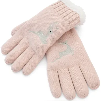 Čepice xcena Vlněné prstové rukavice světle růžové