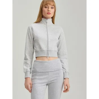 Dámská móda Mikina na zip se stojáčkem - M - House - světle šedá - 729DM-09M