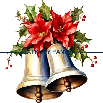 Látkový panel - Vánoční zvonky - VA-27 Velikost: 20x20cm, Materiál: Kočárkovina