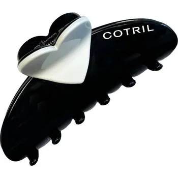 Cotril Skřipec na vlasy černý +bílé srdce