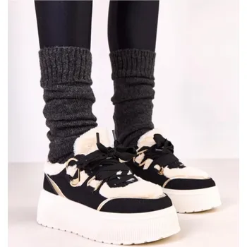 Dámské tenisky Zateplené tenisky na platformě ICECHARM černé Velikost: 37