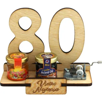 Žertovný předmět Dárkový stojan 80 let s flašinetem SK