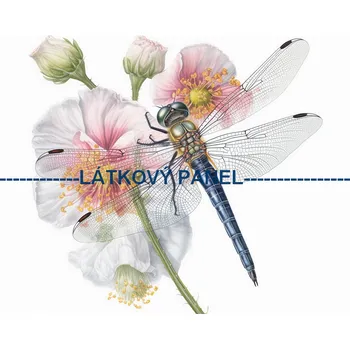 Látkový panel - Vážka - HM-06 Velikost: 25x25cm, Materiál: Teplákovina nepočesaná