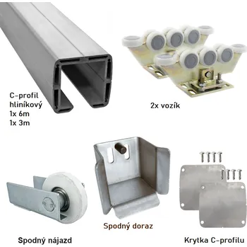 Sada pro výrobu samonosné posuvné brány do 6,5m, AL 83x79x11