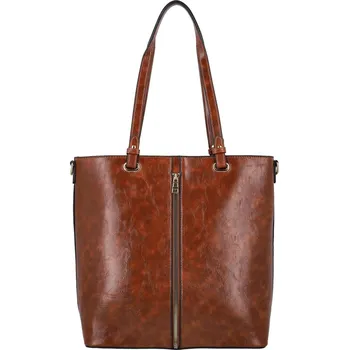 Kabelka Luxusní dámská koženková kabelka na rameno Tijana, hnědá