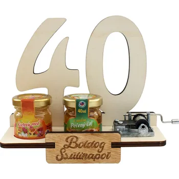 Žertovný předmět Dárkový stojan 40 let s flašinetem HU