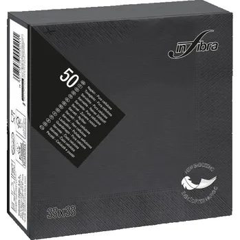 Papírový ubrousek Papírové ubrousky INFIBRA New Soft-touch 2vrstvy 33x33cm černá, 50ks