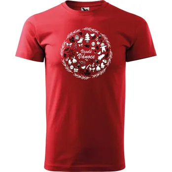 Dámské tričko MALFINI Vánoční tričko Basic, Mixík Vánoce Velikost: 4XL