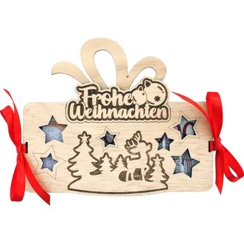 Vánoční dekorace Tabulka na peníze - Frohe Weihnachten DE