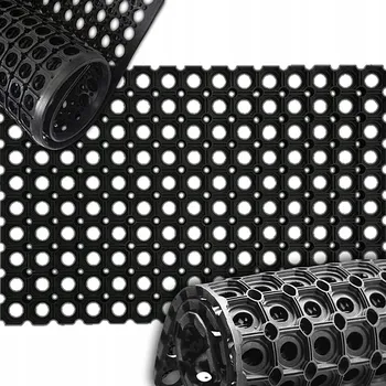 Rohožka GUMOVÁ AŽUROVÁ VSTUPNÍ ROHOŽKA PŘED DVEŘE, SILNÁ PODLOŽKA NA BOTY 50x80 cm