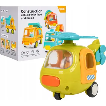 autíčko Helikoptéra pro nejmenší děti se zvukovými a světelnými efekty, 10 měsíců +