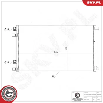 Ventilátor topení a klimatizace Kondenzátor klimatizace ESEN SKV 86SKV020