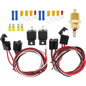 Ventilátor topení a klimatizace KOMPLETNY ZESTAW PRZEKAŹNIKÓW VENTILÁTORU CHLADIČE S TERMOSTATEM 85°C