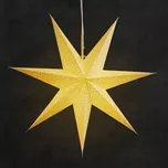 Vánoční hvězda papírová závěsná se stříbrnými třpytkami ve středu, bílá, 60 cm, vnitřní - EMOS