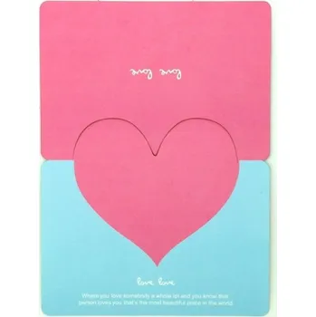Vánoce Vánoční a valentýnské přání se srdíčkem Papírové romantické blahopřání Kreativní dárková karta Láska a přátelství Elegantní dekorativní přáníčko