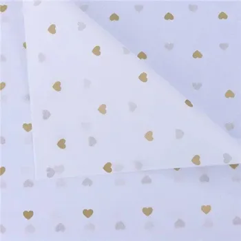 Balící papír 10 listů hedvábného balicího papíru 50 x 70 cm S motivem srdíček na bílé ploše Různé barvy Květinový DIY materiál pro dárky, svatby a dekorace zlatá