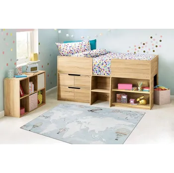 Koberec Dětský kusový koberec BAMBINO - mapa světa - šedý/modrý Rozměr koberce: 80x150 cm