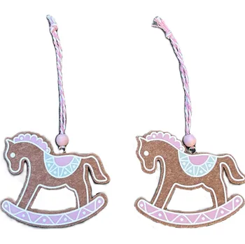 Vánoční dekorace Vánoční dekorace - plstěný koník A 9 cm, 2 ks