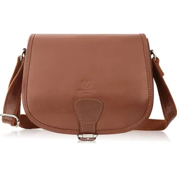 Kabelka Paolo Peruzzi Kožená dámská taška na rameno PAOLO PERUZZI; koňak