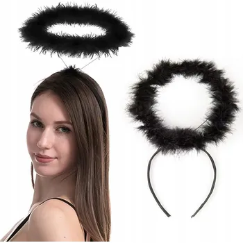 Čelenka AUREOLA ČERNÁ andílek anděl aureolka ČELENKA BETLÉM ČERT UNIVERZÁLNÍ