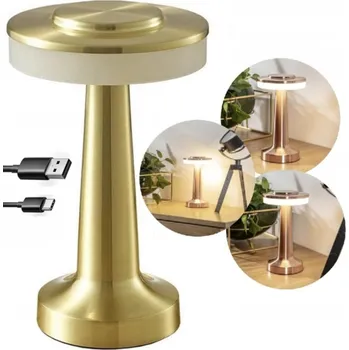 Lampička BEZDRÁTOVÁ LAMPIČKA DO RESTAURACE HOTELU DOTYKOVÁ LED HOUBIČKA 3 REŽIMY NOČNÍ